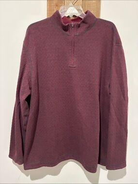 Daniel Cremieux Men's Zip-Neck Sweater in Burgundy
